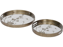 Load image into Gallery viewer, Vienna Antique Gold Set Of 2 Blossom Trays