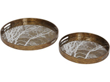 Load image into Gallery viewer, Vienna Antique Gold Set Of 2 Tree Trays