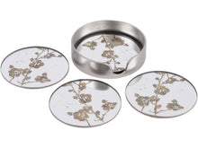 Load image into Gallery viewer, Vienna Antique Gold Set Of 4 Blossom Coasters