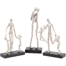 Load image into Gallery viewer, Mother Playing with Children Silver Sculpture