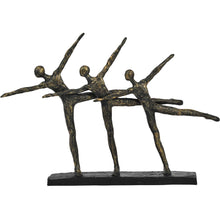 Load image into Gallery viewer, Antique Bronze Finish Arabesque Ballet Trio Sculpture