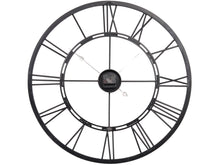 Load image into Gallery viewer, Libra Black and Gold Large Metal Skeletal Wall Clock| 70cm Wall Clock| Stylish Skeleton Clock | Skeletal Wall Clock
