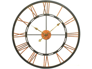 Libra Black and Gold Large Metal Skeletal Wall Clock| 70cm Wall Clock| Stylish Skeleton Clock | Skeletal Wall Clock