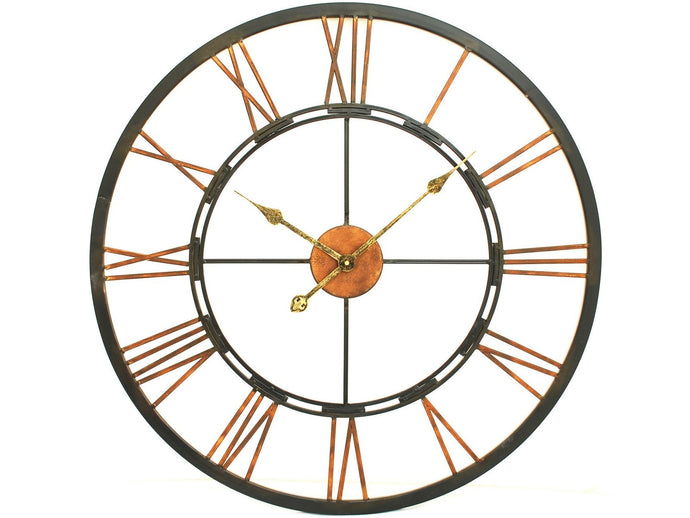 Libra Black and Gold Large Metal Skeletal Wall Clock| 70cm Wall Clock| Stylish Skeleton Clock | Skeletal Wall Clock