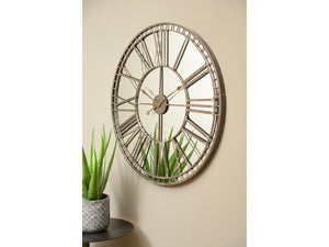 Oversize Skeleton Mirror Wall Clock