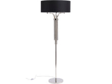 Load image into Gallery viewer, Langan Floor Lamp In Nickel With Black Shade E14 40W

