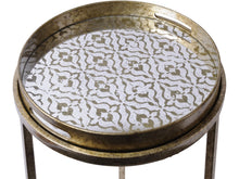 Load image into Gallery viewer, Vienna Antique Gold Diamond Set Of 2 Side Tables
