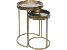 Load image into Gallery viewer, Vienna Antique Gold Diamond Set Of 2 Side Tables
