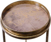 Load image into Gallery viewer, Vienna Antique Gold Atlas Set Of 2 Side Tables
