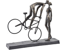 Load image into Gallery viewer, Antique Bronze Kissing Couple On Bike Sculpture
