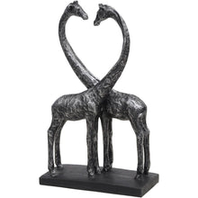 Load image into Gallery viewer, Antique Silver Giraffe Heart Sculpture| Love| Valentines|Engagement| Wedding
