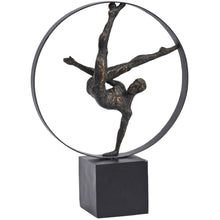 Load image into Gallery viewer, Antique Bronze Male Gymnast In Hoop

