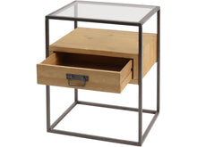 Load image into Gallery viewer, Kempsey Fir Wood And Iron Bedside Cabinet
