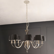 Load image into Gallery viewer, CLEARANCE LINE - Aperfield Nickel Chandelier with Eight Black Shades E14 40W
