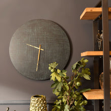 Load image into Gallery viewer, Extra Large Wall Clock| Textured Black And Green Aluminium Wall Clock| Statement Clock
