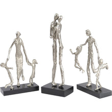 Load image into Gallery viewer, Father Playing with Children Silver Sculpture
