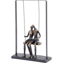 Load image into Gallery viewer, Couple Sitting on Swing Bronze Figurative Sculpture
