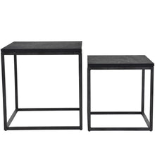 Load image into Gallery viewer, Kirkstone Iron Set of 2 Side Tables in Oak Wood Finish with Galaxy Slate
