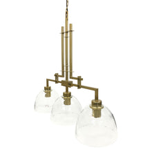 Load image into Gallery viewer, Congleton Triple Glass Pendant Lamp - Metallic Gold Champagne Frame E27 60W
