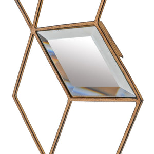 Libra Honeycomb Mirror Set in an Aged Champagne Finish