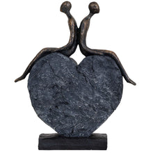 Load image into Gallery viewer, Seated Couple on a Love Heart Sculpture|Valentines| Engagement|Wedding

