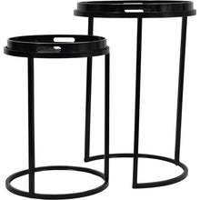 Load image into Gallery viewer, Monochrome Swirl Set of Two Nesting Tray Tables
