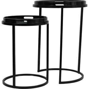 Monochrome Swirl Set of Two Nesting Tray Tables