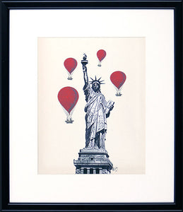 Iconic Buildings with Red Balloons