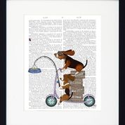 Dogs on Scooters Framed Prints