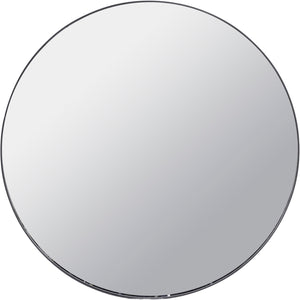 Round Mirror with Slim Black Metal Frame, Small