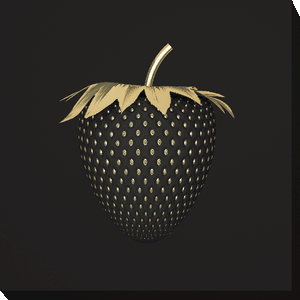 Gold and Black Strawberry Canvas