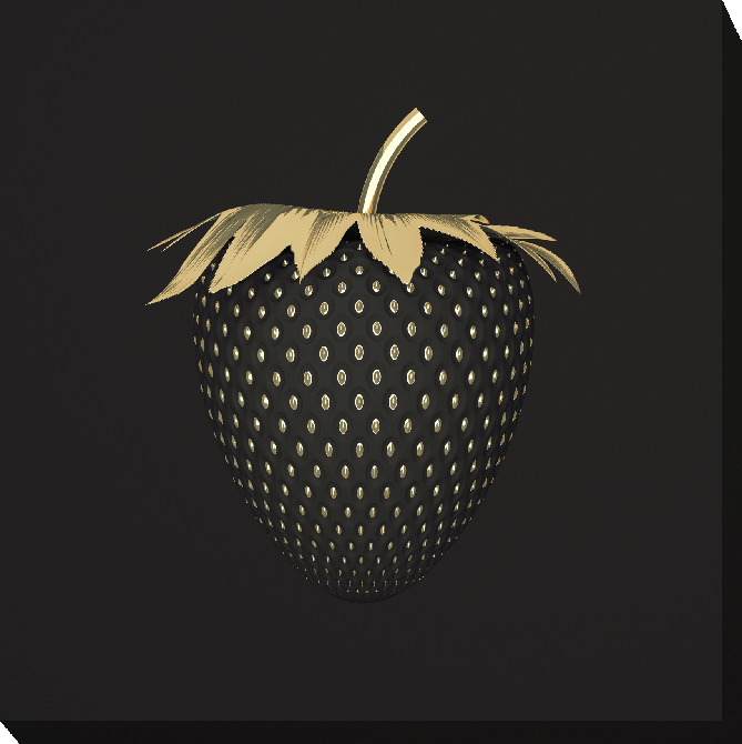 Gold and Black Strawberry Canvas