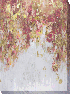 Cascading Aqua by Nikki Robbins, Canvas Embellished With Gold Leaf