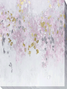 Cascading Aqua by Nikki Robbins, Canvas Embellished With Gold Leaf