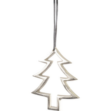 Load image into Gallery viewer, Hanging Aluminium Silver Star Christmas Tree Decoration
