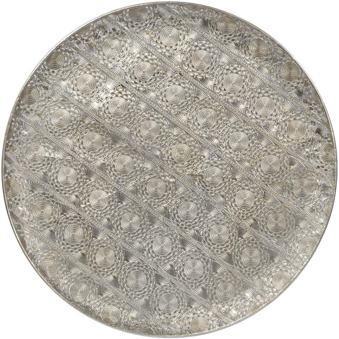 Antique Silver Filigree Wall Disc| Metal Wall Art| Iron Wall Sculpture| Wall Plate| Large Wall Art| Wall Decor| Silver Wall Art
