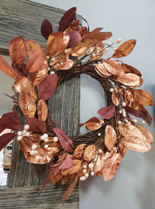 Large Gold Artificial Magnolia Leaf Christmas Wreath