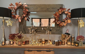 Large Gold Artificial Magnolia Leaf Christmas Wreath